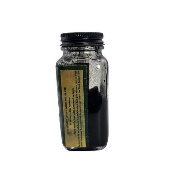 Vintage Evangeline Fabric Slipper Dye Glass Bottle Pitch Black Decorative - Picture 15 of 16